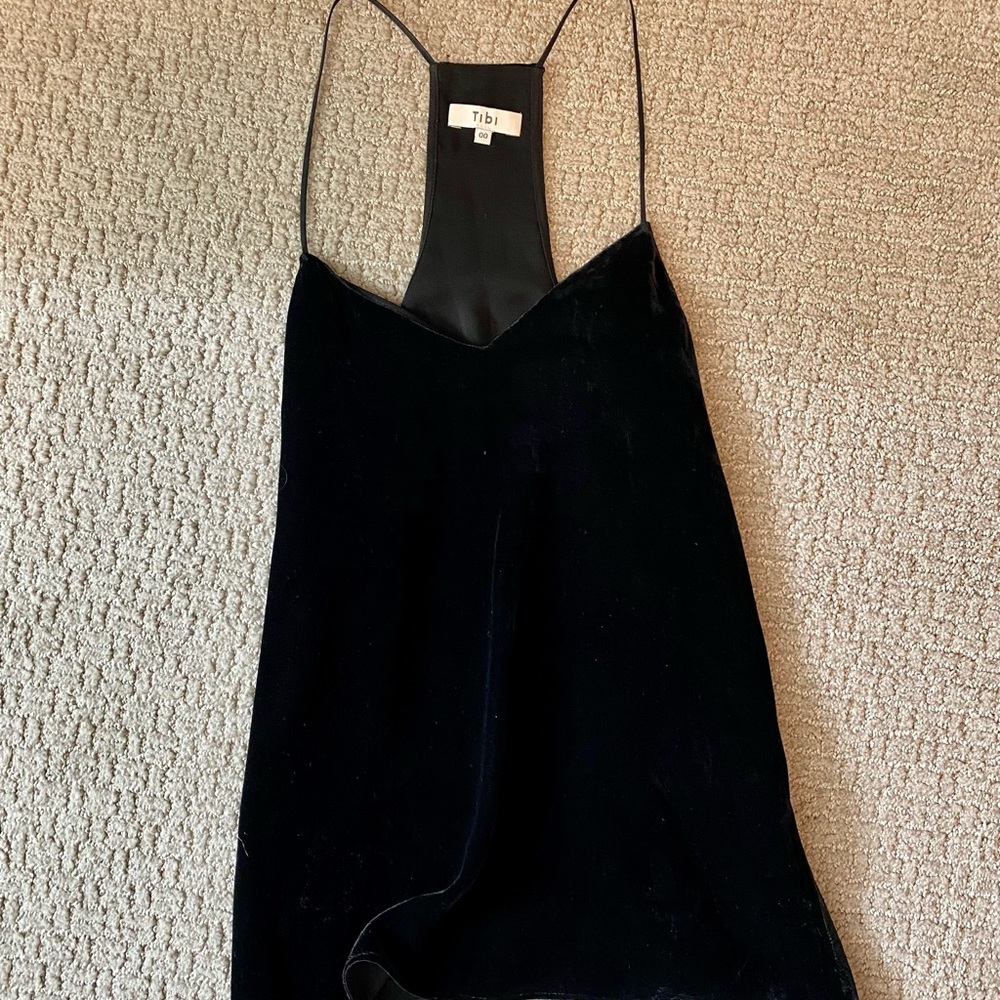 Black Velvet Simple Tank Top, TIBI Brand, Size XS, Business Casual, Like New